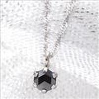 ジェムケリーK10ホワイトゴールドローズカットブラックダイヤモンドネックレス