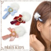 ジュエル ハート リボン ミンク ヘアクリップ hrtrd ymgir