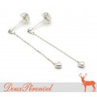 ハートが揺れる ダイヤモンド ピアス K18WG D:0.03 D:0.03 [18金ホワイトゴールド スウィング]