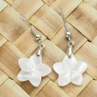 ハワイアンアクセサリー シェルピアスとイヤリング プルメリアミニホワイト