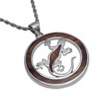 ハワイアンジュエリー / コアウッドサークルゲッコートップ　ロジウムコーティング