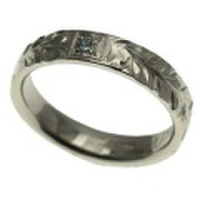 ハワイアンジュエリー オーダーメイド 1.25mm厚 幅4mm プラチナフラットマイレリング