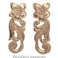 ハワイアンジュエリー ピアス 14K ピンクゴールド 透かしスクロールピアス メンズ レディース