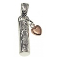 ハワイアンジュエリー ミニバータイプ ピンクハート 手彫り ペンダントトップ