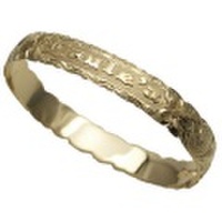 ハワイアンジュエリー 本格オーダーメイドゴールドバングル バレル お手軽な1.25mm厚 10mm　選べるデザインやゴールドカラー