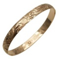 ハワイアンジュエリー 本格オーダーメイドゴールドバングル バレル お手軽な1.25mm厚 8mm　選べるデザインやゴールドカラー