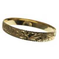 ハワイアンジュエリー 本格オーダーメイドゴールドバングル バレル しっかりした1.75mm厚 10mm　選べるデザインやゴールドカラー