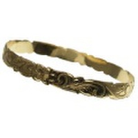 ハワイアンジュエリー 本格オーダーメイドゴールドバングル バレル しっかりした1.75mm厚 8mm　選べるデザインやゴールドカラー