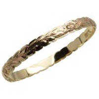 ハワイアンジュエリー 本格オーダーメイドゴールドバングル 重厚な2トーンスタイル 8mm　選べるデザインやゴールドカラー