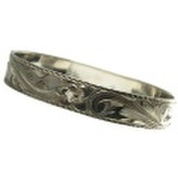 ハワイアンジュエリー 本格オーダーメイドシルバーバングル フラット しっかりした1.75mm厚 12mm　選べるデザインやスタイル