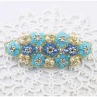 バレッタ／花　ブルー