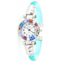 バングル腕時計シルバークリアエメラルドグリーン