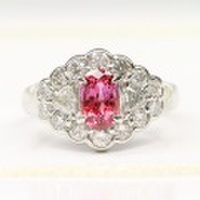 ピンクサファイア 1.05ct リング・指輪 13.5 Pt900プラチナ 中央宝石鑑別書 【中古】 (253998)