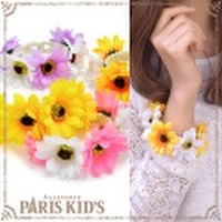 フラワー ブレスレット 造花 バングル ブレス イエロー ピンク パープル hrtrd colpo