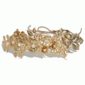 ブランド-Avigail Adam【ウェディング】【パーティ】ヘアアクセサリー◆リーフ＆フラワービジューヘッドドレス◆ゴールド（スエードリボン）