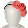 ブランド-L.EricksoｎUSAヘアアクセサリー◆シフォンフラワーヘアバンド◆コーラル