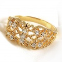 ホワイトトパーズ透かしリング