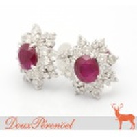 ルビーダイヤ ピアス Pt900 K18WG R:1.17 D:0.74 R:1.03 D:0.74 【ダイヤモンド】【プラチナ】【18金ホワイトゴールド】【レディース】【女性用】