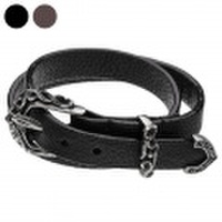 ヴァイン バックル レザー ブレスレット (全2色) メンズ シルバー アクセサリー 送料無料 唐草