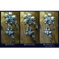 桜　ピアス　花二つタイプ　石入り