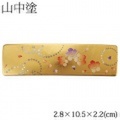 山中塗　漆芸バレッタ　長角（小）　かりん　ゴールド (6X-101)　Barrette, Japanese lacquerware