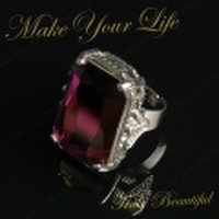 指輪 カットデザイン パープル acrgstn02【コスプレ衣装雑貨】