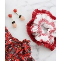 小花柄フリンジシュシュ/4カラー