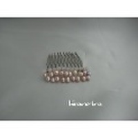 淡水パールとローズクォーツのコーム