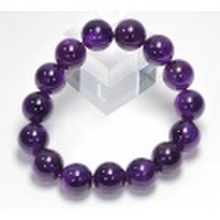 特価!【鑑別書付き】アメジストAAAの14mmブレスレット 2 【天然石・パワーストーン】