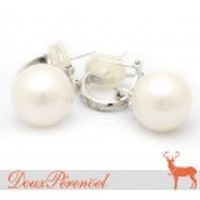 南洋パール ダイヤ ピアス K18WG 13.3mm D:0.03 D:0.03 【真珠】【ダイヤモンド】【18金ホワイトゴールド】【レディース】【女性用】