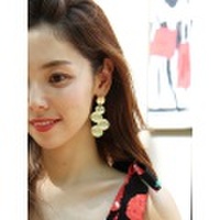 シワ加工プレート5連ピアス(全2カラー)