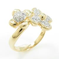 K18YG／K18WG フラワー ダイヤモンドリング
