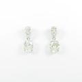 PT ダイヤモンドピアス 2．014ct・2．082ct・J?K・I1・オーバルカット