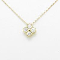 【新品】K18YG フラワー ダイヤモンドネックレス