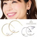 ピアス　フープ　パール　ニッケルフリー　シンプル　イヤリング　レディース　ジュエリー　アクセサリー　ゴールド　シルバー　フープ　デイリー　上品　パール　プレゼント　ニッケルフリー