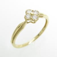 K18YG フラワー ダイヤモンドリング