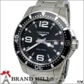 ロンジン ハイドロコンクエスト メンズ クォーツ 腕時計 SS ブラック文字盤 L3.640.4.56.6 LONGINES 美品 [121118]