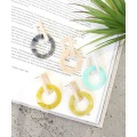 カラーアクリル リングピアス/4カラー