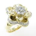 K18YG／K18WG フラワー ダイヤモンドリング