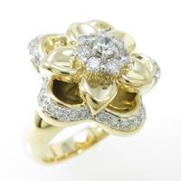 K18YG／K18WG フラワー ダイヤモンドリング