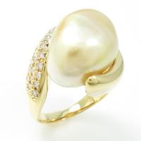 K18YG シロチョウパールリング