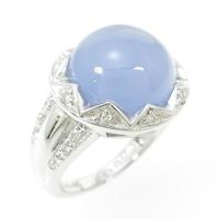 K18WG カルセドニーリング