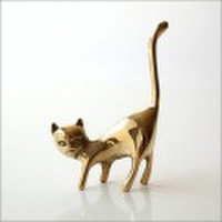真鍮のリングホルダー ネコ [ebn4478]