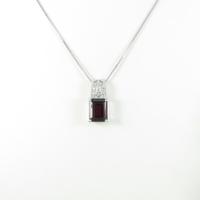 K18WG ガーネットネックレス