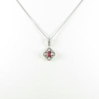 PT／K14WG フラワー ルビーネックレス