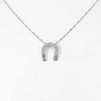 K18WG ホースシュー ダイヤモンドネックレス