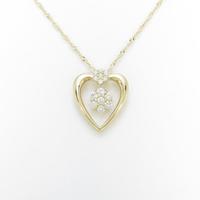 K18YG／750YG ハート ダイヤモンドネックレス