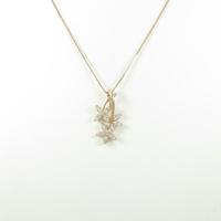 K18PG フラワー ダイヤモンドネックレス