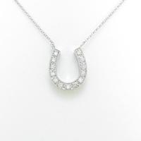 K18WG ホースシュー ダイヤモンドネックレス