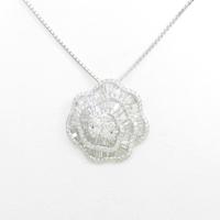 K18WG ローズ ダイヤモンドネックレス